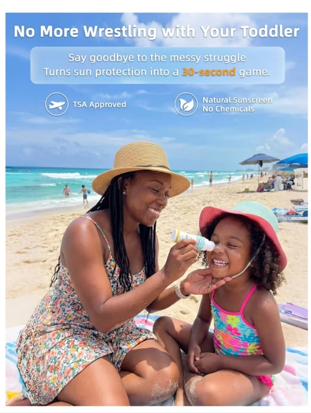 Kids Roll-On Mineral Sunscreen SPF 50, Travel Size, Reef Safe
